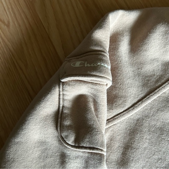 Champion Tan Mock Neck Cropped Sweatshirt Medium - Picture 5 of 9